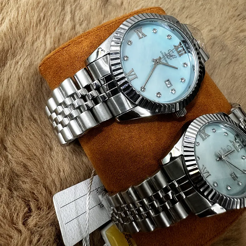 Louis Cardin Tiffany Blue Dial Couple Set- 1800G/8800L